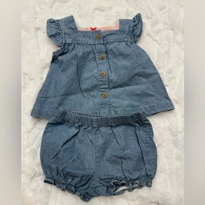 NWT Carters Blue Denim Diaper Cover Set. 3 months